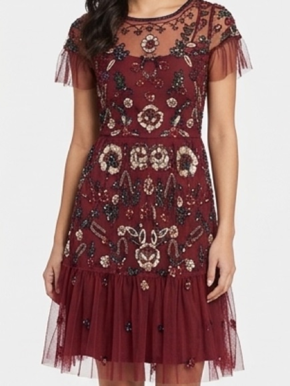 Gianni Bini Burgundy Sequin Dress